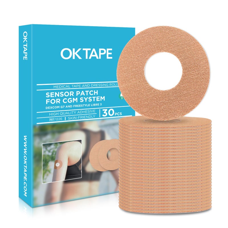OK TAPE Adhesive Paches for Lib3/G7, Waterproof and Sweetproof Tape, Long Last and Latex Free,30pcs Beige - Image 1